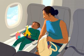 Mom and baby on a flight